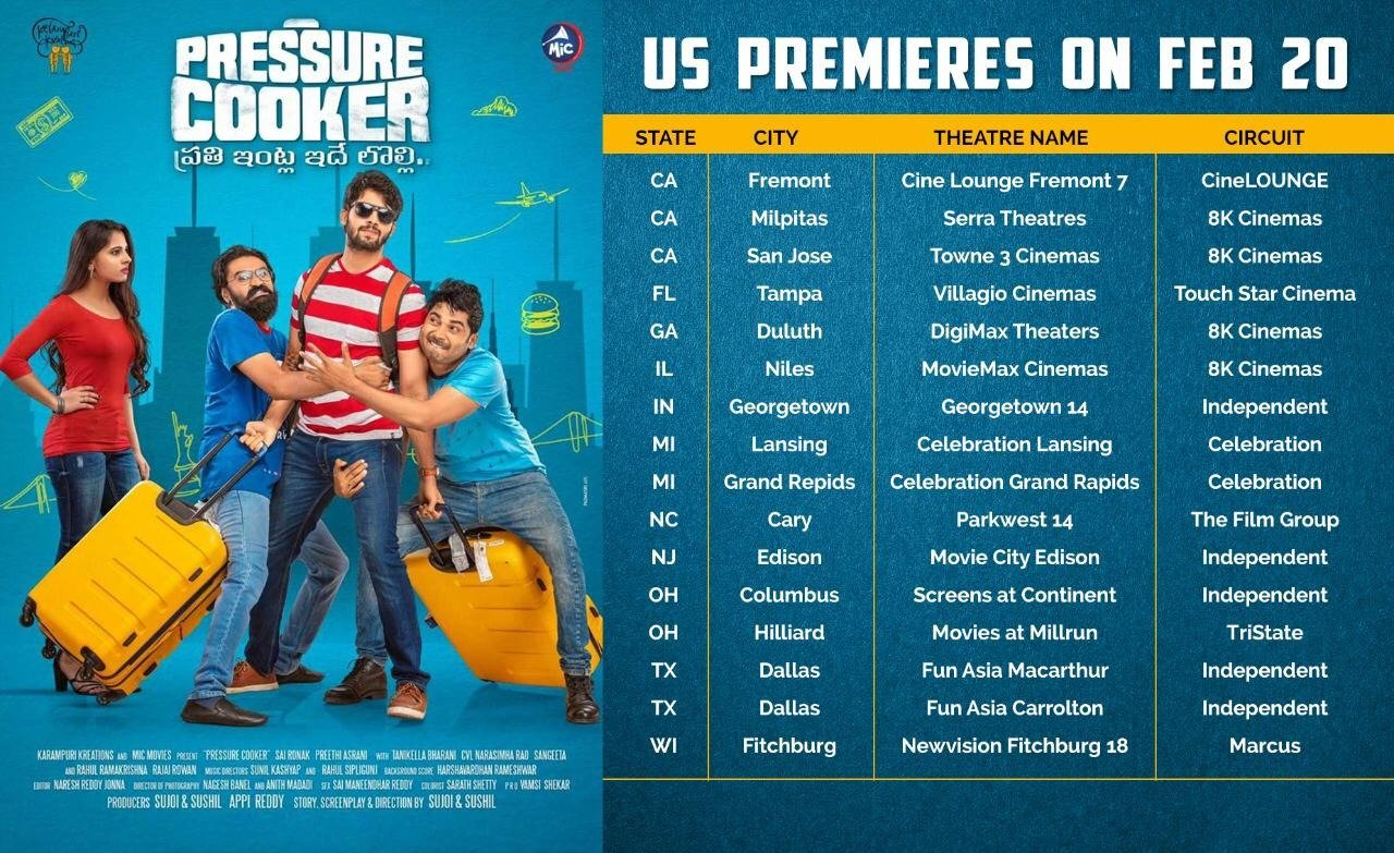 Pressure Cooker Movie USA Theaters List Poster Social News XYZ