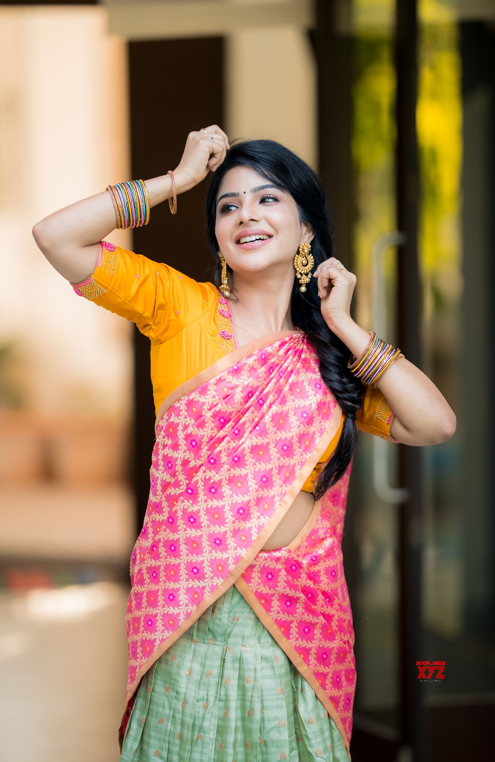 Actress Pavithra Lakshmi New Glam Traditional Stills - Social News XYZ