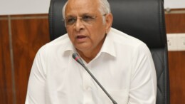 Gandhinagar: Gujarat Chief Minister Bhupendra Patel speaks during the video conference from the State Emergency Operations Center to review response and relief measures for the heavy rainfall affecting the state in Gandhinagar on Tuesday, August 27, 2024. (Photo: IANS/@CMOGuj)