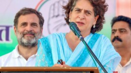 Kurukshetra: Congress General Secretary Priyanka Gandhi Vadra addresses a public meeting ahead of Haryana assembly election in Kurukshetra, Haryana on Monday, September 30, 2024. (Photo: IANS)