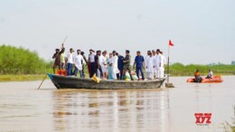 Saharsa: Union Minister and LJP(RV) leader Chirag Paswan inspects the flood affected areas of Saharsa district of Bihar on Tuesday, October 01, 2024. (Photo: IANS)