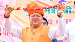 Rohtak: Uttarakhand Chief Minister Pushkar Singh Dhami attends a public meeting at Basana village in support of BJP candidate Renu Dabla ahead of the Haryana Assembly election in Rohtak on Tuesday, October 01, 2024. (Photo: IANS)