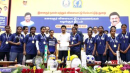 Chennai: Tamil Nadu Deputy Udhay Stalin during the launch of 'Artist Sports Equipment' program to support talented sportspersons in rural areas, in Virudhunagar, Chennai on Tuesday, October 01, 2024. (Photo: IANS)