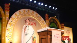 Kolkata: West Bengal Chief Minister Mamata Banerjee during the release event of 'Jagobangla's Utsava Sambar' in Kolkata on Wednesday, October 2, 2024. (Photo: IANS)