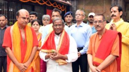 Guwahati: Assam Governor Lakshman Prasad Acharya offers prayer at Kamakhya Temple on the occasion of the first day of Shardiya Navratri in Guwahati on Thursday, October 3, 2024. (Photo: IANS)