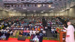 Gandhinagar: Union Home Minister Amit Shah addresses during the inauguration of various development projects aimed at enhancing infrastructure and public services in Gandhinagar on Friday, October 04, 2024. (Photo: IANS)