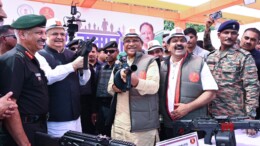 Raipur: Chhattisgarh Chief Minister Vishnu Deo Sai attends the inaugural ceremony of the Armed Forces Festival at Science College Ground in Raipur on Saturday, October 05, 2024. (Photo: IANS)