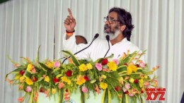 Ranchi: Jharkhand Chief Minister Hemant Soren addresses a public meeting in Ranchi on Saturday, October 05, 2024. (Photo: IANS)