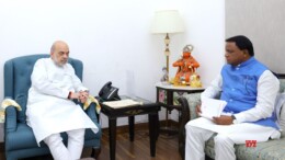 New Delhi: Odisha Chief Minister Mohan Charan Majhi meets Union Home Minister Amit Shah in New Delhi on Monday, October 7, 2024. (Photo: IANS)