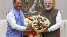 New Delhi: Chhattisgarh Chief Minister Vishnu Deo Sai meets Prime Minister Narendra Modi in New Delhi on Monday, October 7, 2024. (Photo: IANS)