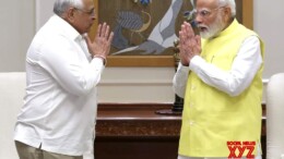 New Delhi : Gujarat Chief Minister Bhupendra Patel calls on Prime Minister Narendra Modi, in New Delhi on Tuesday, October 08, 2024. (Photo: IANS)