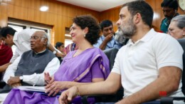 Wayand: Congress candidate for the Wayanad Lok Sabha by-elections, Priyanka Gandhi Vadra, files her nomination papers for Wayanad bye-elections in the presence of party President Mallikarjun Kharge and leader Rahul Gandhi in Wayanad on Wednesday, October 23, 2024. (Photo: IANS)