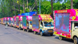 Mumbai: LED vehicles, flagged off by Deputy Chief Minister Ajit Pawar, set to be used for the upcoming Maharashtra Vidhan Sabha Elections 2024 campaign, seen near the NCP office at Nariman Point in Mumbai on Saturday, October 26, 2024. (Photo: IANS)