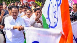 Mumbai: Deputy Chief Minister Ajit Pawar and NCP leader Sunil Tatkare flag off LED vehicles near the NCP office at Nariman Point, set to be used for the upcoming Maharashtra Vidhan Sabha Elections 2024 campaign, in Mumbai on Saturday, October 26, 2024. (Photo: IANS)