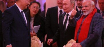 Kazan: Prime Minister of India Narendra Modi with Russian President Vladimir Putin and Chinese President Xi Jinping during the 16th BRICS Summit on Tuesday, October 22, 2024. (Photo: IANS)