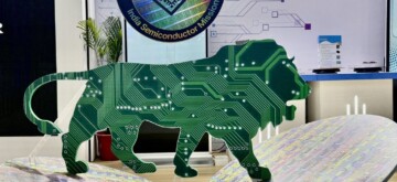 Greater Noida: The logo of Make in India, made of semiconductors, is displayed at SEMICON India 2024 in Greater Noida on Wednesday, September 11, 2024. (Photo: IANS)