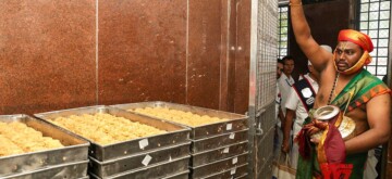 Tirupati: A 'purification' ritual, Shanti Homam was performed as per the tenets of Vaikhanasa Agama in the Yagashala of Tirumala temple in wake of Laddu Prasadam row in Tirupati on Monday, September 23, 2024.(IANS)