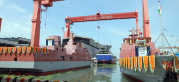 Kochi: Cochin Shipyard- launching ceremony of Shallow Water Crafts in Kochi on Monday, September 09, 2024. (Photo: IANS)